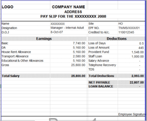 PaySlip or Salary Slip Preparation with Excel & MS Word